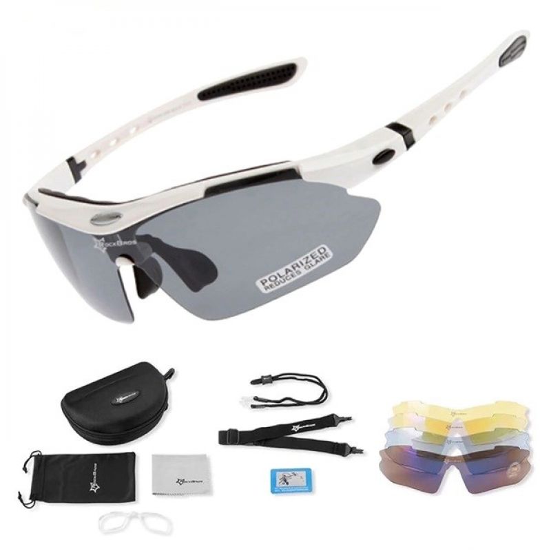 Rockbros 10002 Polarized Cycling Glasses – White fehér edzőfelszerelés Rockbros-10002