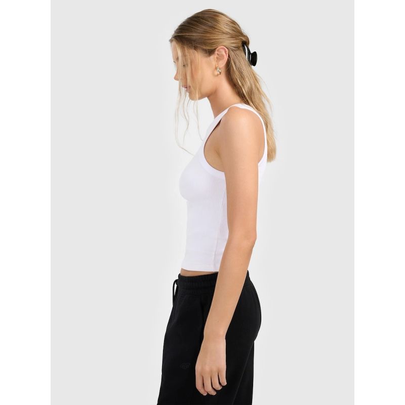 Women's slim ribbed knit top 4F