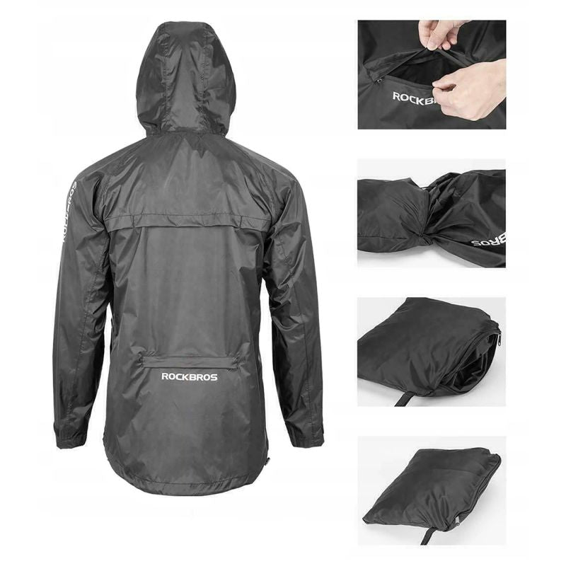 Rockbros rain breathable windproof - black fekete dzseki
