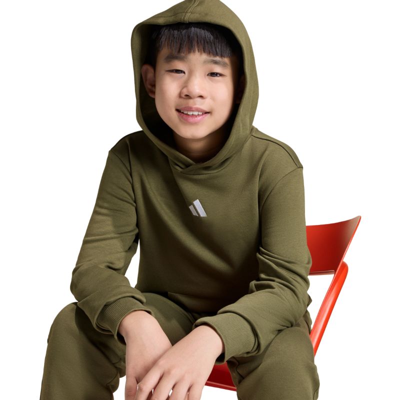 adidas Essentials Hoodie 225 olive KS0367 128 cm kapucnis pulóver
