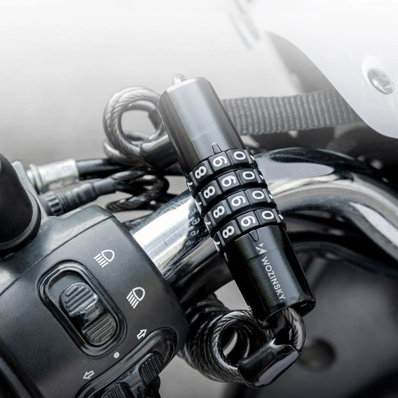 Wozinsky WBN-01R bicycle lock for a bicycle helmet, waterproof, 4-digit combination - black fekete sisak 304004-199008
