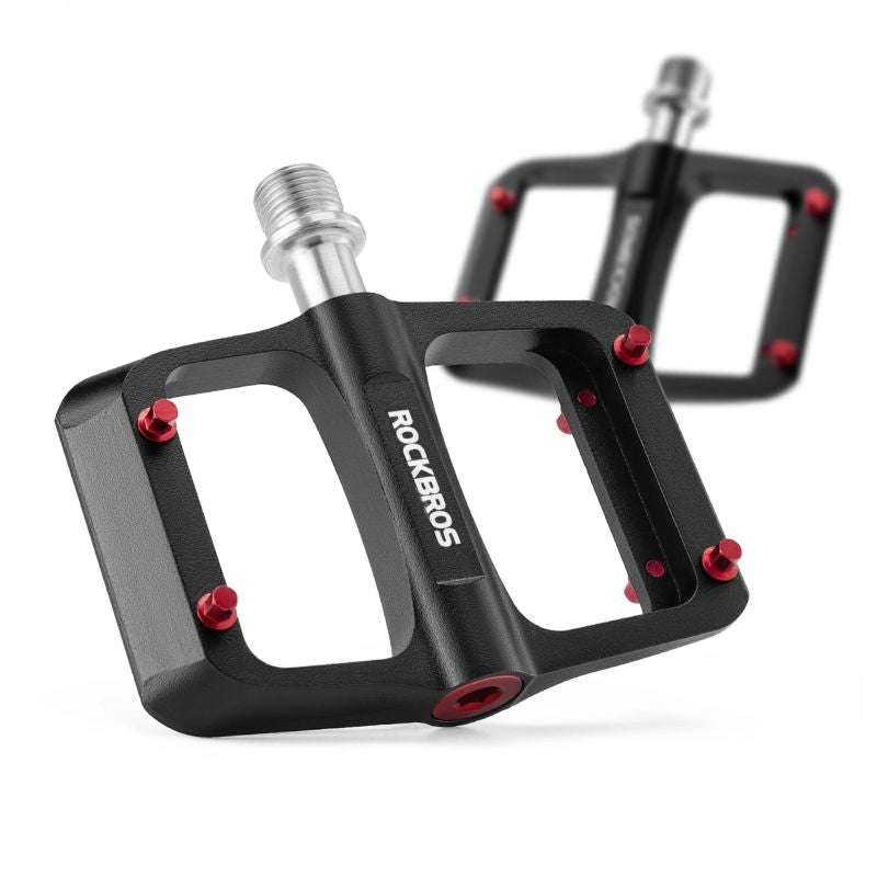 Rockbros Platform Bicycle Pedals with Titanium Axle and Magnesium Alloy Bearings - Black