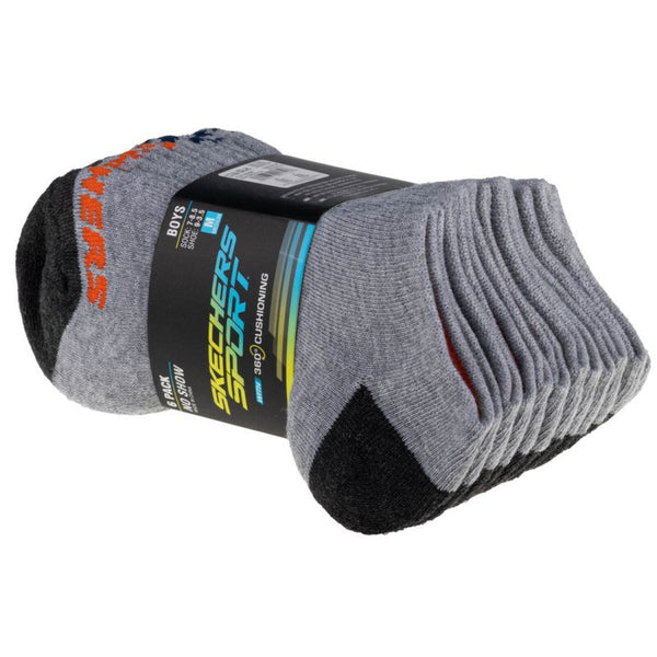 Skechers 6pk No Show Socks S108264-GRY Zokni