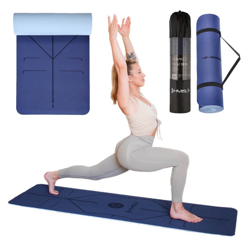 HMS YM10 Dark Blue TPE yoga mat kék jóga matrac 17-44-220