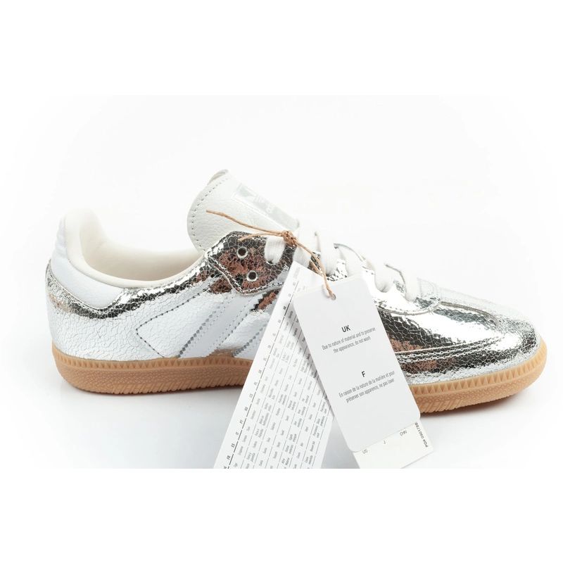 Adidas women's sports shoes Samba OG silver sneakers fashionable leather szürke sportszár