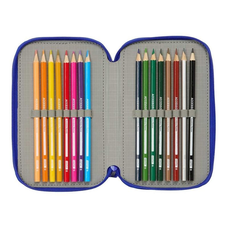 Real Madrid triple filled pencil case 37 pcs niebieski póló