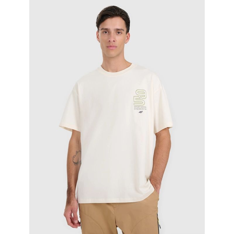 Men's oversized printed T-shirt 4F 4FRAW25TTSHM3220-11S póló