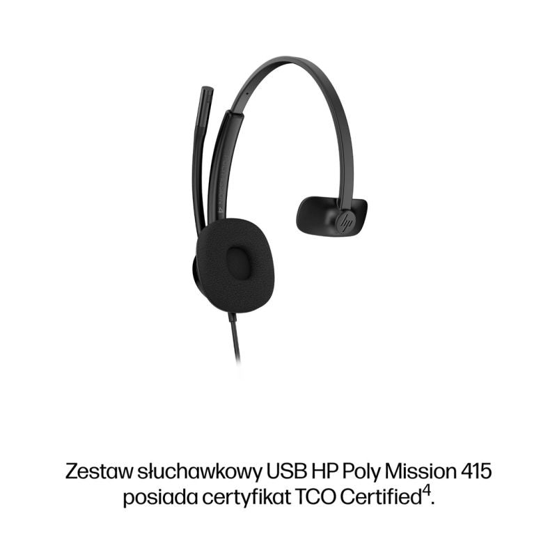 HP Poly Mission 415 Monaural USB Wired Headset Classic