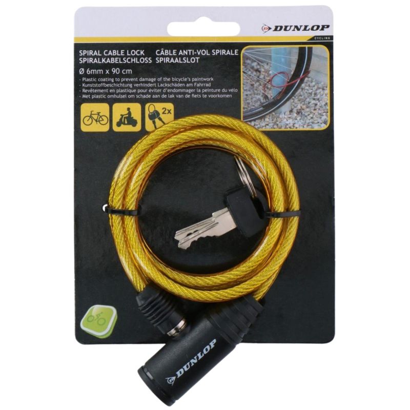 Dunlop bicycle lock 0.6x90 cm sárga kiegészítő 2082585