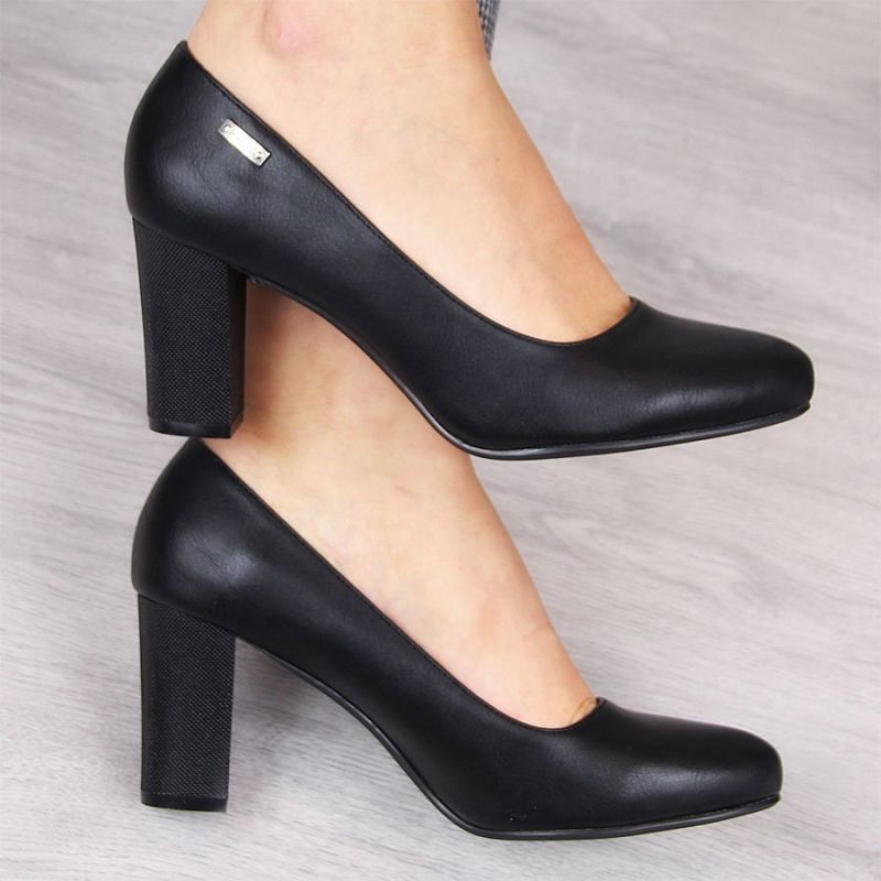Inny Sergio Leone W SK193A black block heel pumps Utcai cipő