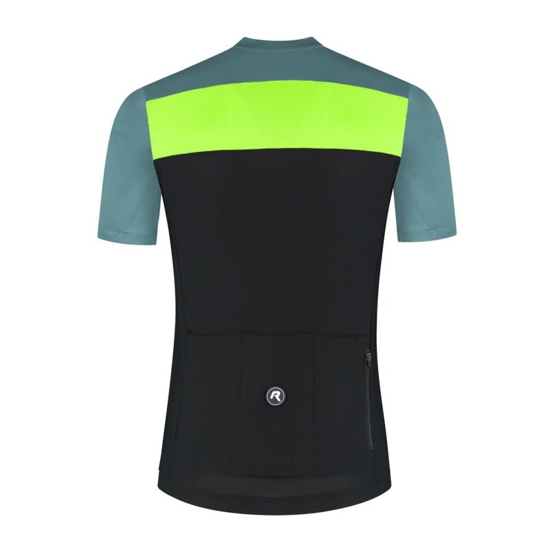 Rogelli CORE BLOCK T-shirt black-turquoise-yellow 2XL sárga póló