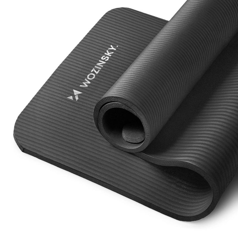 Wozinsky WNSP-15C Exercise Mat 183 x 61 x 1.5 cm Thick Gymnastics Mat for Yoga and Fitness - Black fekete jóga matrac 304004-208170