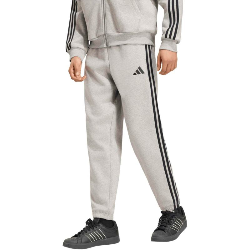 Adidas Men's Essentials 3-Stripes Fleece Tapered Cuffed szürke nadrág KY4127