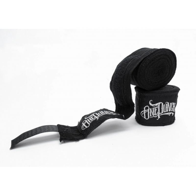 MASTERS FIGHT EQUIPMENT Elastic Boxing Hand Wraps “ONE PUNCH”, 4.5 fekete harcművészeti felszerelés 134256-OP01