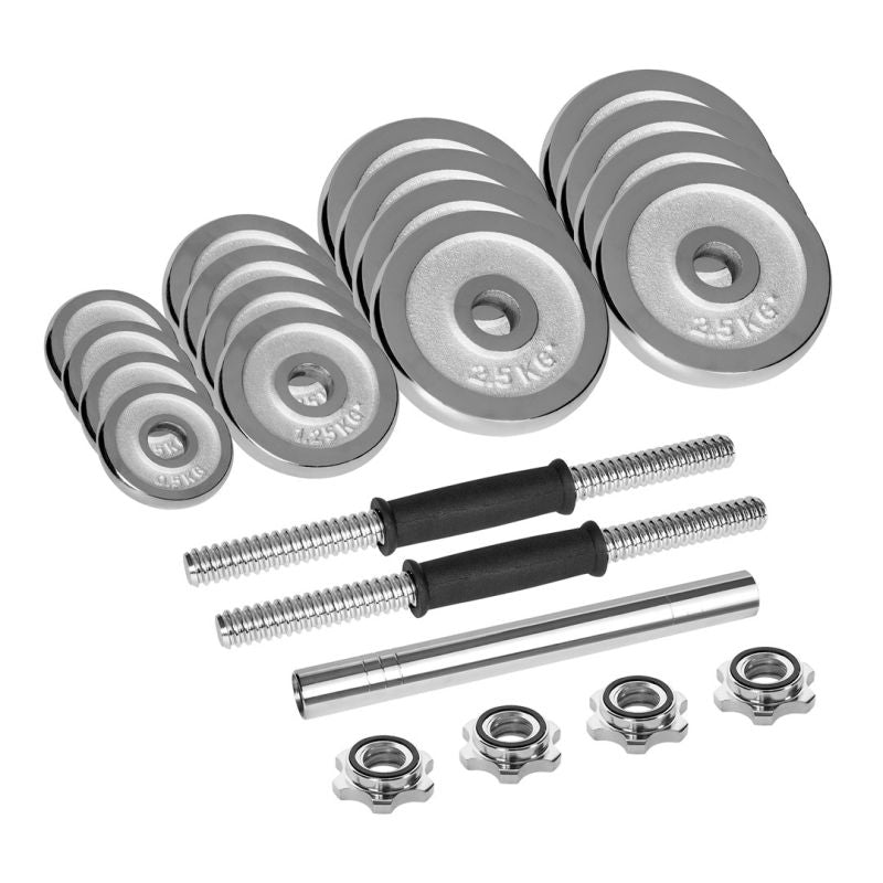 Rebel Active Adjustable Chrome Dumbbells In Case With Bar, Set 30 Kg edzőfelszerelés RBA-2326-30