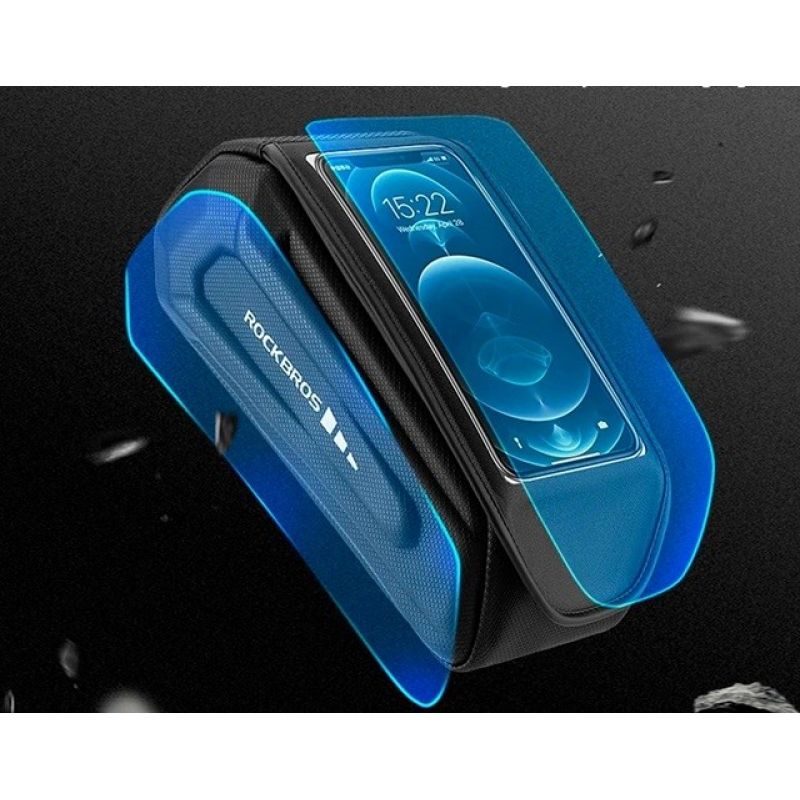 Rockbros 30120064001 waterproof bicycle frame with phone cover – fekete táska Rockbros-30120064001