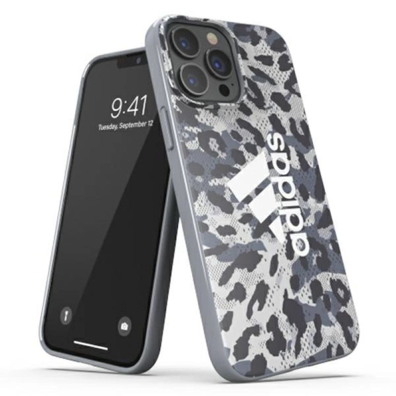Adidas OR SnapCase Leopard Case for iPhone 13 Pro Max - Gray szary phones and accessories