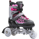 Enero Pro Roller Skates-Roller Skates-Ice Skating 4in1 Led 26-29 Pink-Gray szürke skates, roller skates