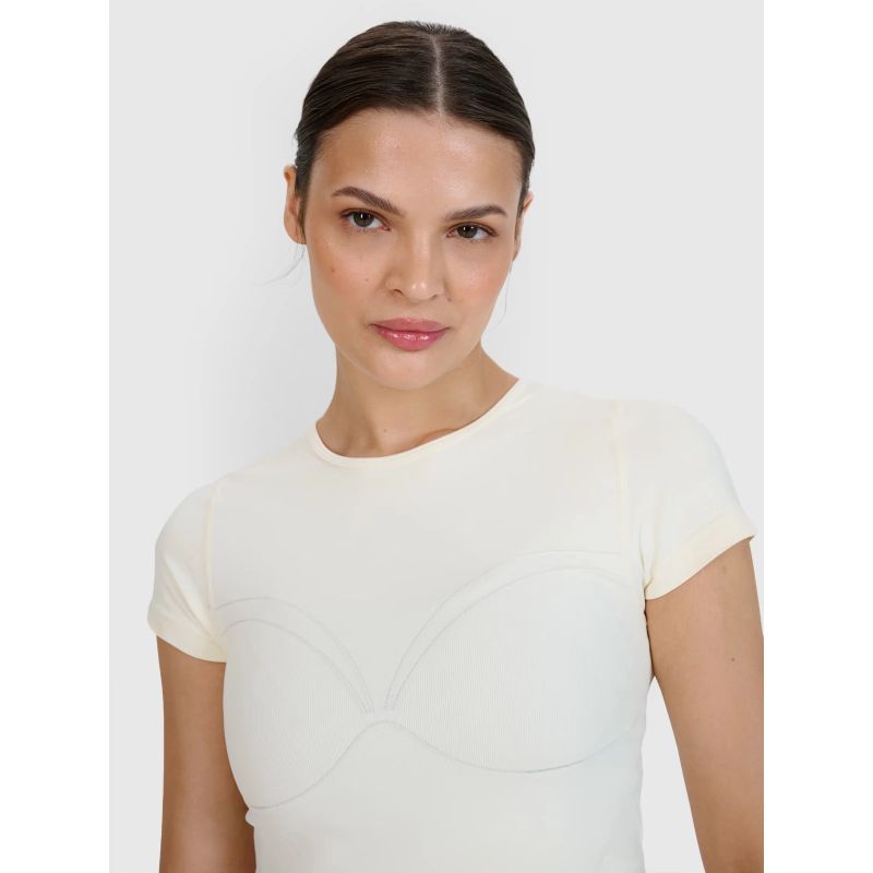 Women's quick-drying yoga and pilates t-shirt 4F 4FWSS25TFTSF1270-11S xs/s póló