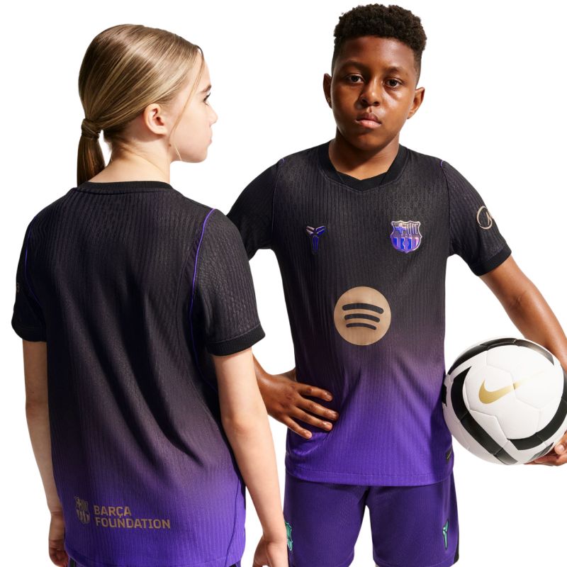 Nike FC Barcelona 2026/27 Match Away Kids' Jersey Black and lila ruházat II1852505