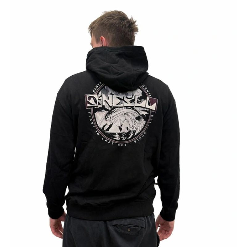 O'Neill Aguazul men's black fashionable kangaroo hoodie fekete pulóver