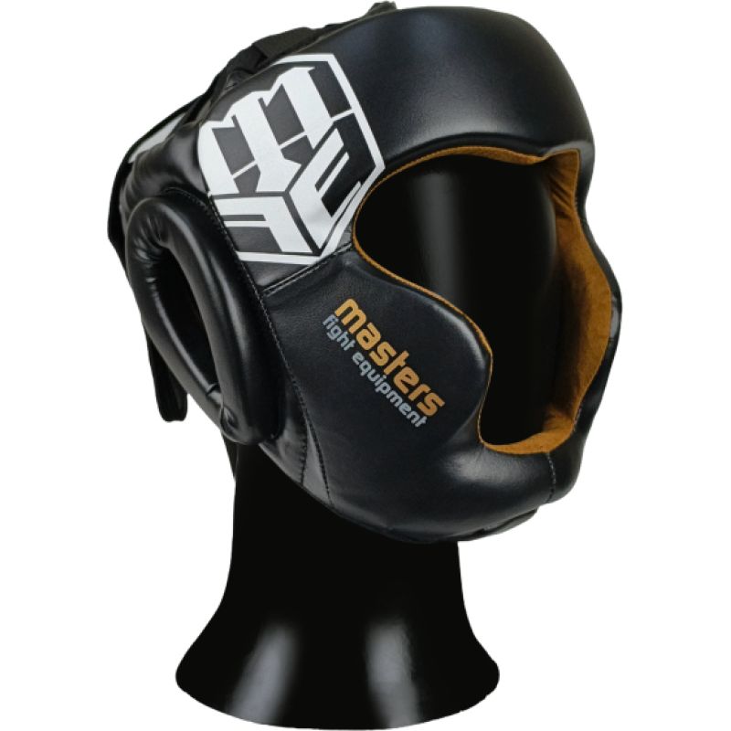 MASTERS FIGHT EQUIPMENT KSS-PU-BLACK boxing helmet fekete védőfelszerelés 02501-M