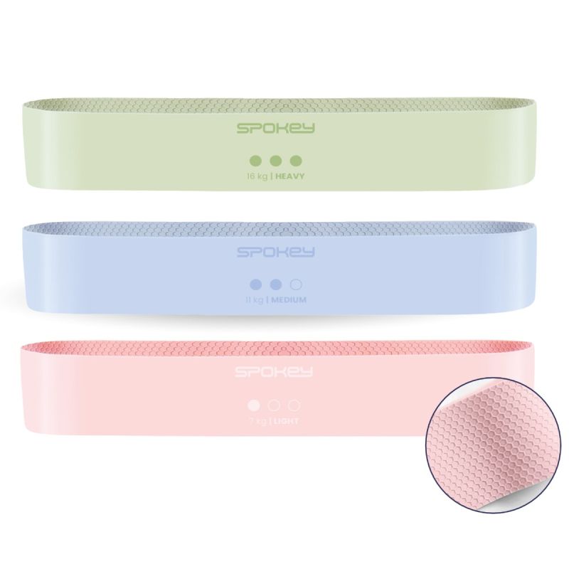 Spokey A set of three training bands with an anti-slip structure, JUICY SET készlet SPK-947318