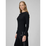 Women's long sleeve slim ribbed knit 4F