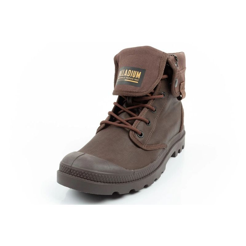 Palladium Men's Baggy Coated High Top Sneakers, Fashionable Dark barna utcai cipő