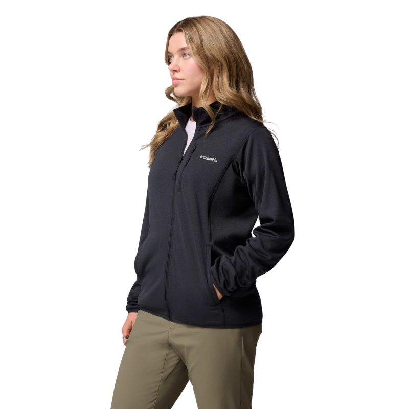 Columbia Essential Hike Grid Full Zip Fleece Black fekete polár pulóver 2136233010