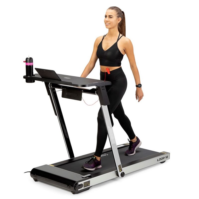 HMS MULTI Electric Treadmill with Desk 1-12 km/h, Gray szürke edzőfelszerelés 17-19-126