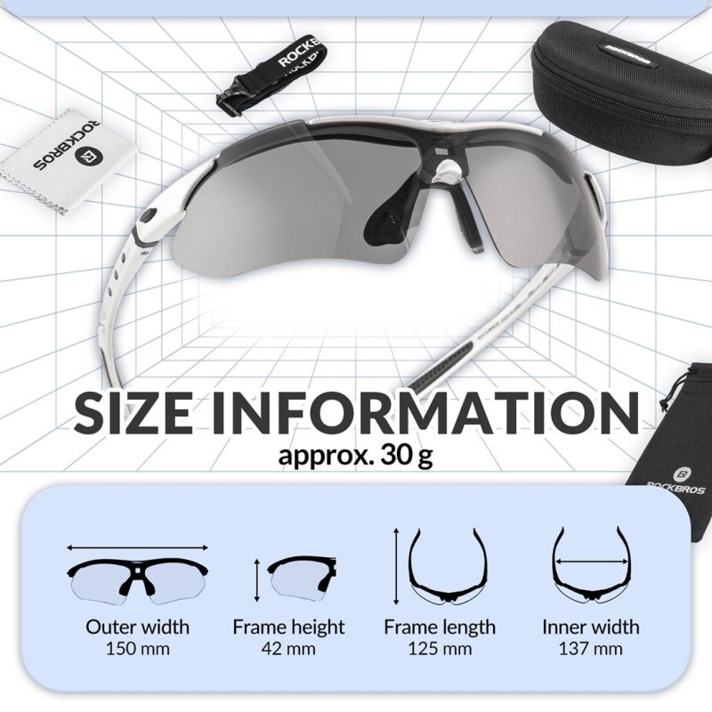 Rockbros sports glasses 0089 polarized ezüst glasses, training equipment