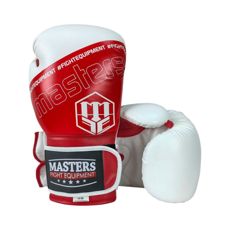 MASTERS FIGHT EQUIPMENT RPU-FOLK Boxing Gloves 12 oz White-Red piros kesztyű 013505-12