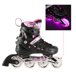 Nils Extreme 4in1 PINK LED SIZE M(35-38) ROLLER SKATER WITH DIMENSIONAL HOCKEY BLADE rózsaszín görkorcsolya