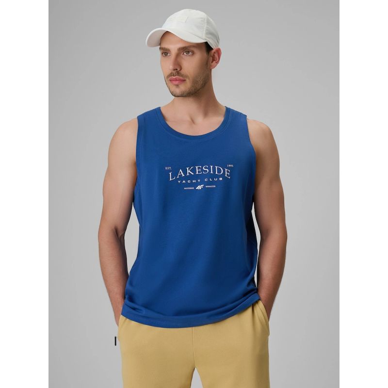 Men's regular sleeveless shirt with print 4F