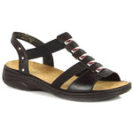 Black leather Roman sandals Rieker W fekete utcai cipő