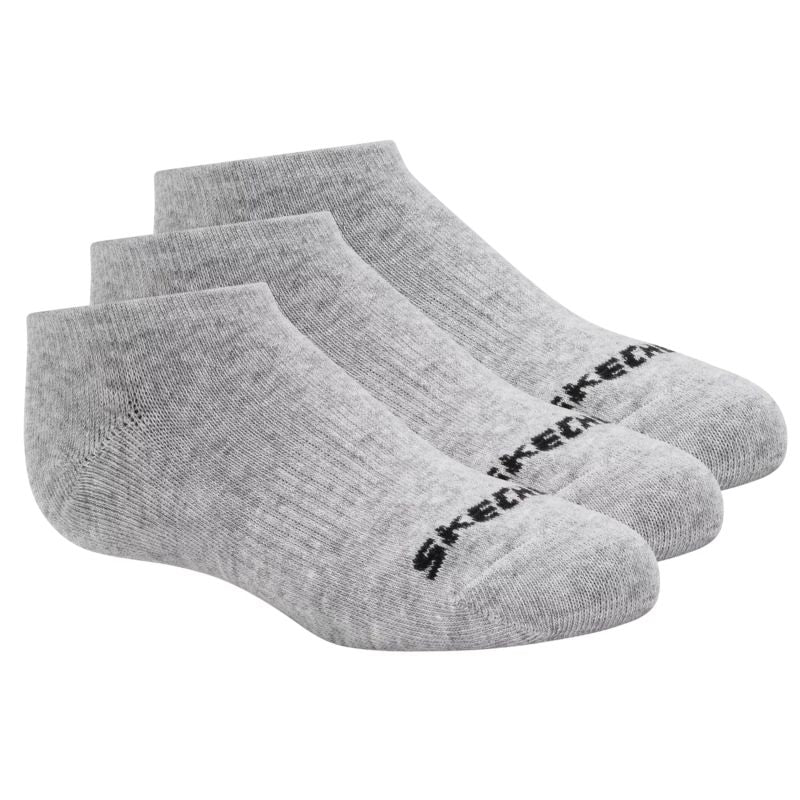 Skechers 3pk Unisex Non Terry No Show Gray