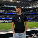 Real Madrid men's cotton t-shirt fekete póló RM1CE111