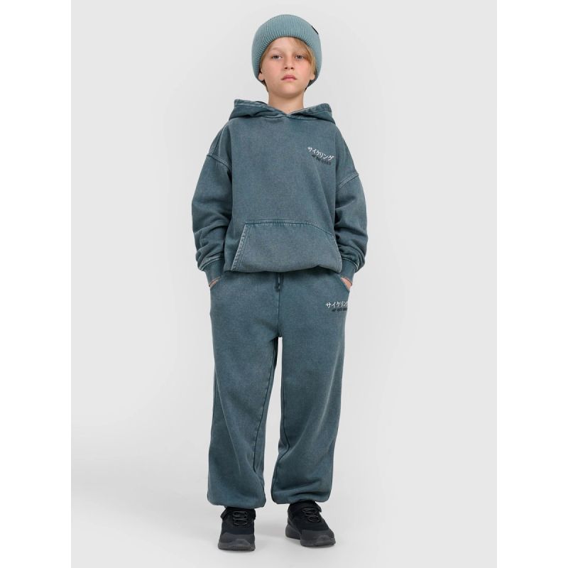 Boy's sweatshirt with hood, open, 4F 4FJRAW25TSWSM2344-46S