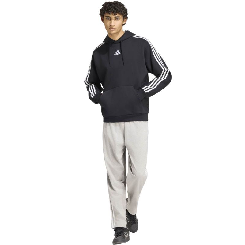 Adidas Men's Essentials 3-Stripes Fleece Hoodie fekete ruházat KY6602