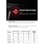 Rockbros Q3 Rear Bike Light with Smart Stop System - Black fekete lights, tourist equipment