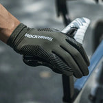 Rockbros 16110006002 shock-absorbing cycling gloves size - green and black fekete kesztyű