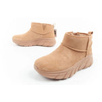 Skechers women's winter boots, insulated leather ankle boots, brown Cipő