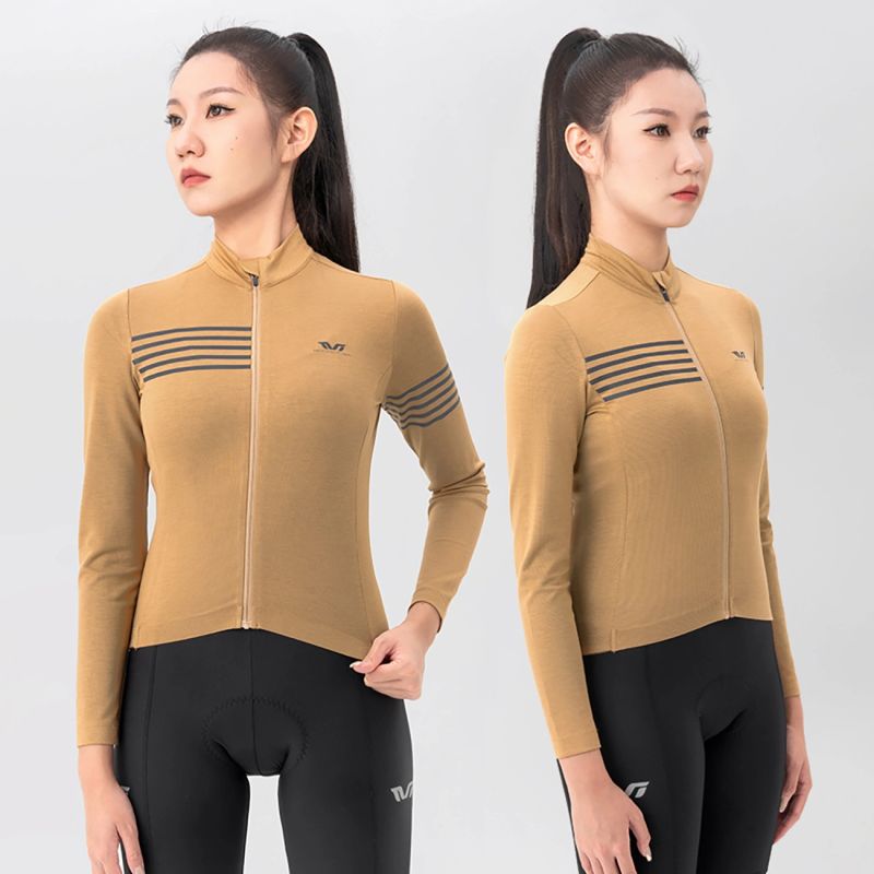 Rockbros TVI Women's Long Sleeve Cycling Jersey Fall/Winter M - Yellow m \ żółty kötött sapka 15310002003-211748