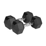 Rebel HEX 2x10 kg rubber-coated cast iron dumbbells ACTIVE edzőfelszerelés RBA-2325-10