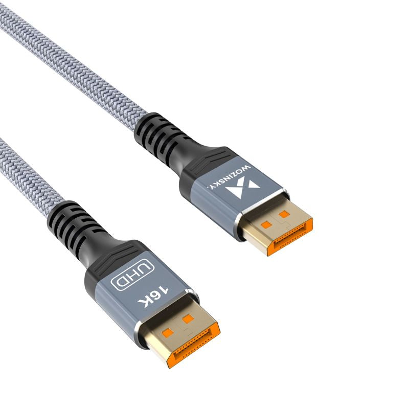 Wozinsky WPS-16AYL2S DisplayPort 2.1 80Gb/s 16K@60Hz 8K@120Hz 4K@240Hz HDR HDCP DSC cable - fekete cipő