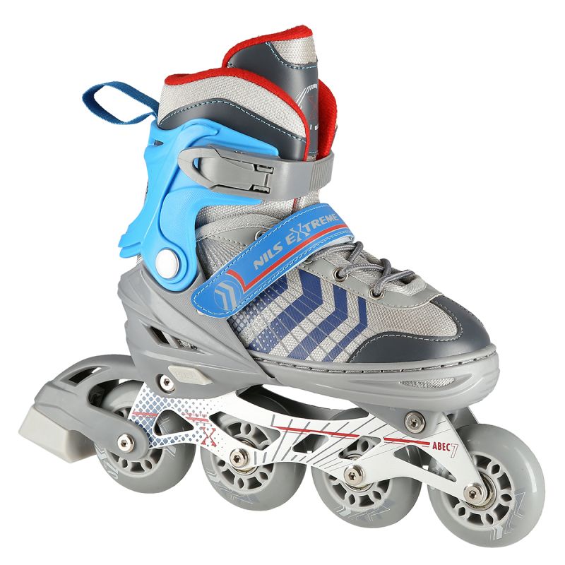 NH18192 4in1 GREY-BLUE SIZE S(29-33) ROLLER SKATES WITH HOCKEY SLEEVE NILS EXTREME kék görkorcsolya
