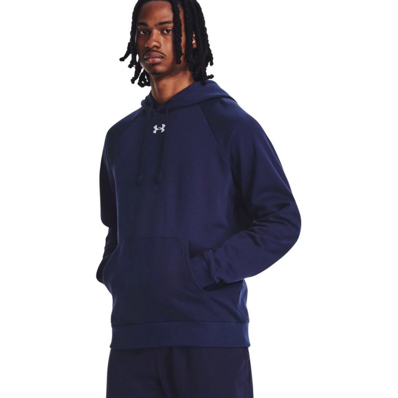 Under Armour Men's Rival Fleece Hoodie navy blue 1379757 410 sötétkék férfi kapucnis pulóver 143593XL