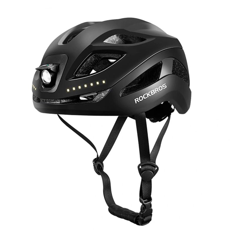Rockbros ZK-077 Bike Helmet with Integrated Multi-Directional Lighting 57-61 cm - Black czarny helmets, lights