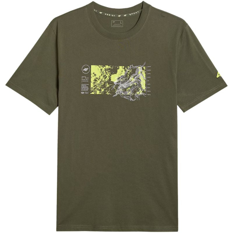 4F Men's T-shirt M2823 43S khaki póló 4FWSS26TTSHM282343S